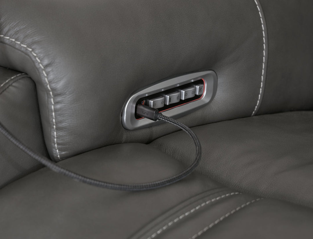 5Z - Pittson Power Reclining Sectional Loveseat with Console
