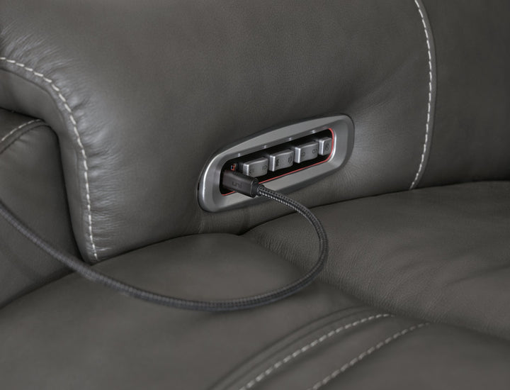 5Z - Pittson Power Reclining Sectional Loveseat with Console